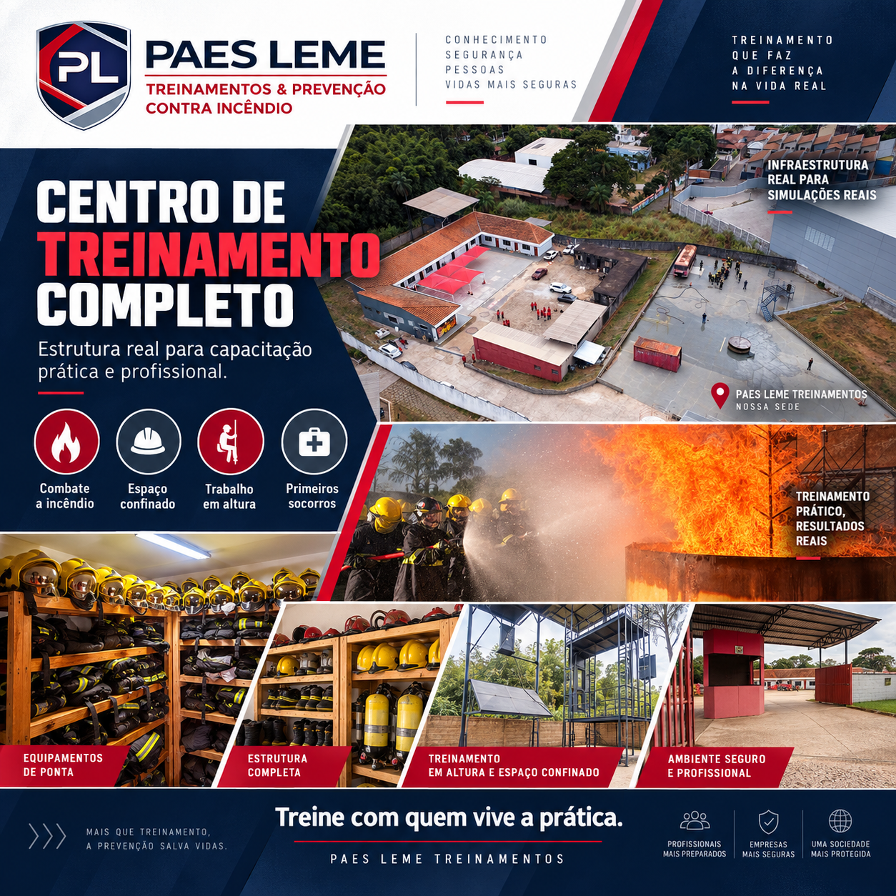 Vista aérea do Centro de Treinamento Técnico Paes Leme